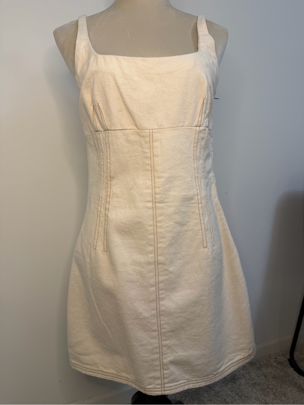 Urban Outfitters BDG Cream Denim Dress Mini Women’s Size M
